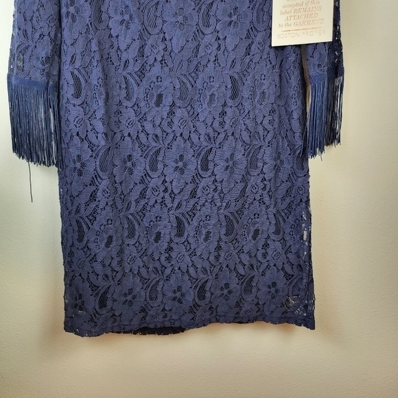 Boston Proper lace overlay sheath dress Size 6 NWT Navy Cocktail Party Formal - Picture 3 of 5
